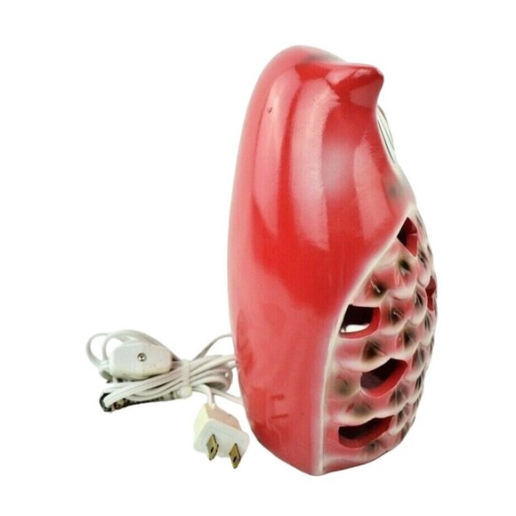 Decorative Owl Red Ceramic Vintage 8.5 x 6.5 inch Accent Table Lamp - Picture 4 of 5